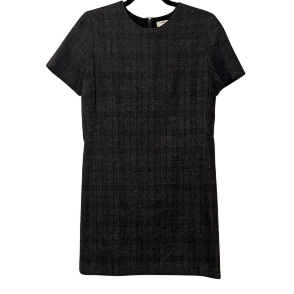 Babaton @ Aritzia Dark Black Grey Plaid Business Casual Work Mini Dress — Size 6